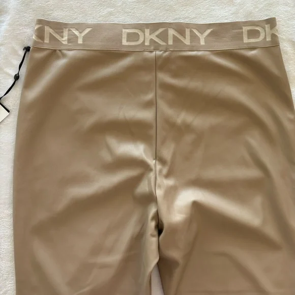 DKNY Faux Leather High Waist Tan Pants--Sz XL - Picture 9 of 16